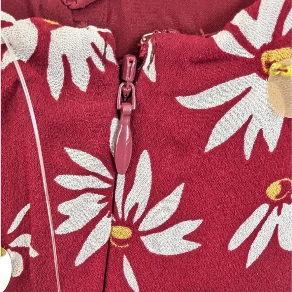 J.Crew Collection Slip Daisy Midi Dress CI660 Womens 6 Burgundy Sleeveless NWT